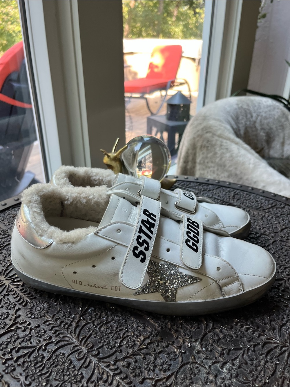 GOLDEN GOOSE OLD SCHOOL SUPERSTAR GLITTER SNEAKERS 42 10.5 - Picture 7 of 12